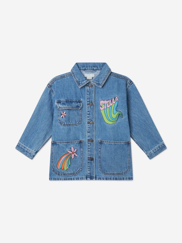 Stella McCartney Girls Denim Jacket in Blue Hot on Sale