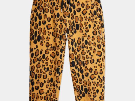 Mini Rodini Girls Leopard Joggers in Brown Online now