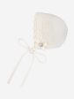 Baby Girls Wool Knit Bonnet in Ivory Cheap