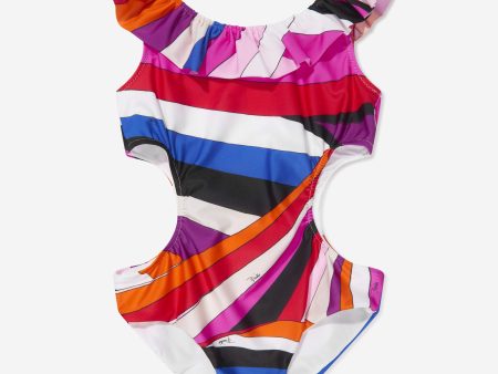 Pucci Girls Iride Swimsuit in Multicolour on Sale