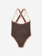 Michael Kors Girls Patterned Swimming Costume in Brown Hot on Sale