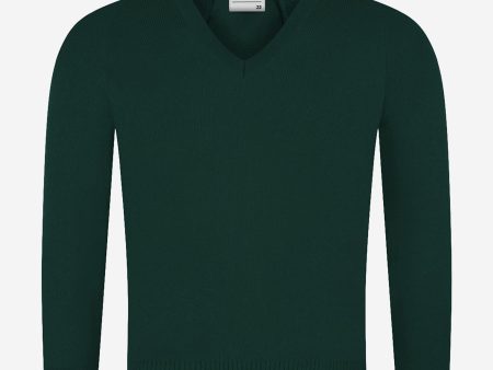 Zeco Kids School Knitted V-Neck Jumper in Green Online now