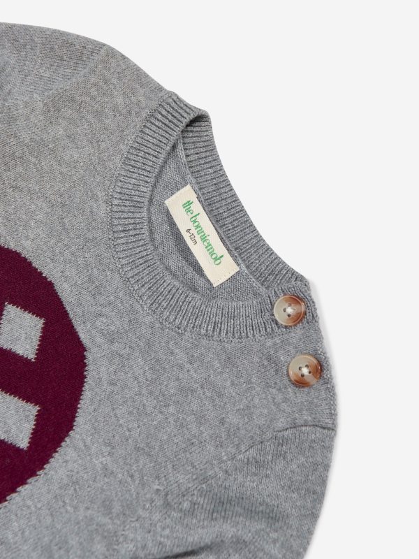 Baby Sparrow Mushroom Knit Jumper in Grey For Discount