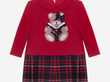 Baby Girls Teddy Bear Dress in Red Supply