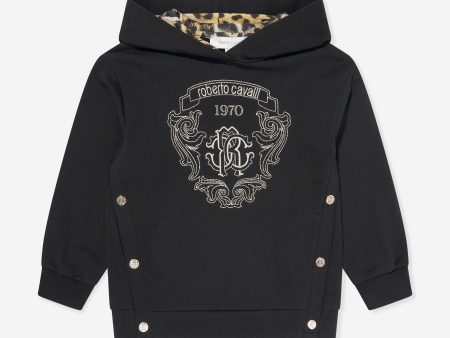 Girls Embroidered Hoodie in Black Online