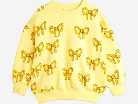 Mini Rodini Girls Bow Sweatshirt in Yellow Online Sale