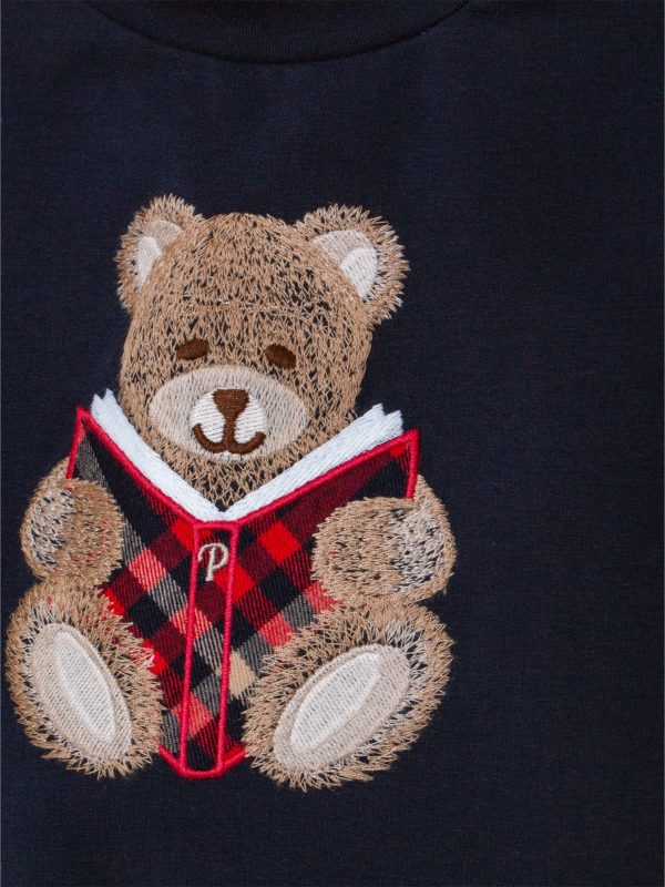 Baby Boys Teddy Bear Jumper in Navy For Sale