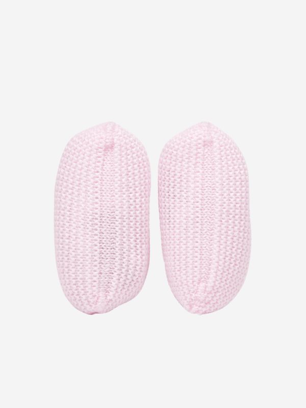 Baby Girls Wool Knit Booties in Pink Online Sale