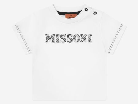 Missoni Baby Boys Logo T-Shirt in White Sale