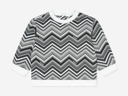 Baby Boys Zigzag Sweatshirt in Black For Discount