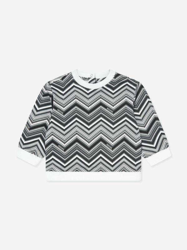 Baby Boys Zigzag Sweatshirt in Black For Discount