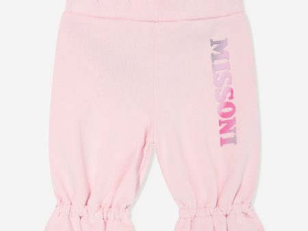 Missoni Baby Girls Logo Joggers in Pink For Discount