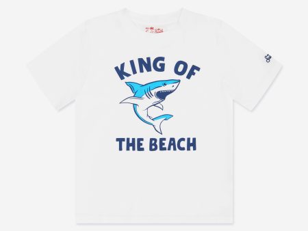 MC2 Saint Barth Boys King Shark T-Shirt in White Online Sale