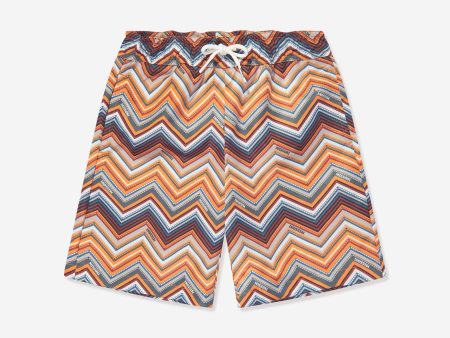 Missoni Boys Zigzag Swim Shorts in Multicolour For Cheap