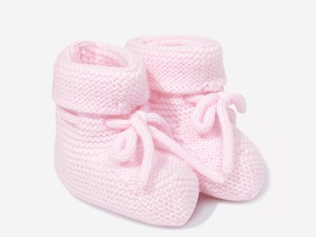 Baby Girls Wool Knit Booties in Pink Online Sale