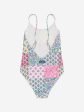 MC2 Saint Barth Girls Patchwork Swimsuit in Multicolour Fashion