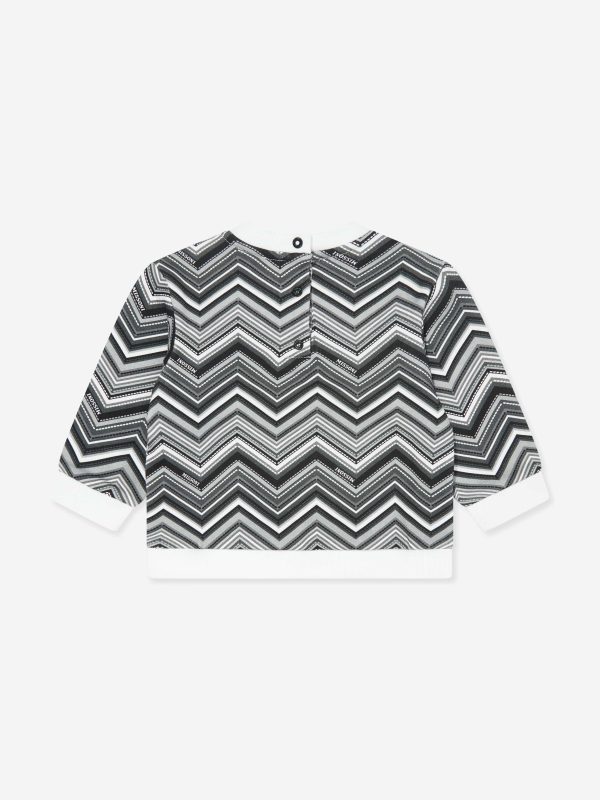 Baby Boys Zigzag Sweatshirt in Black For Discount