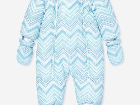 Baby Boys Zigzag Snowsuit in Blue Fashion